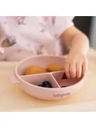BabyOno Babatányér tapadó aljú fedeles 3 rekeszes - rózsaszín 1661/02