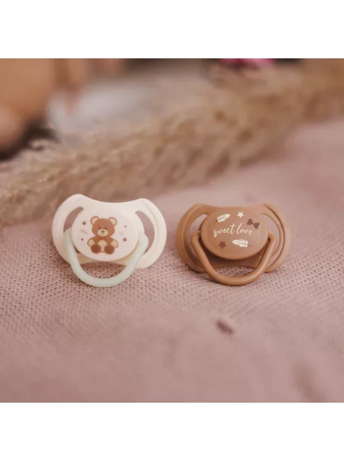 BabyOno Játszócumi szimmetrikus szilikon dupla Sweet Love 0-6 hó 1669/01