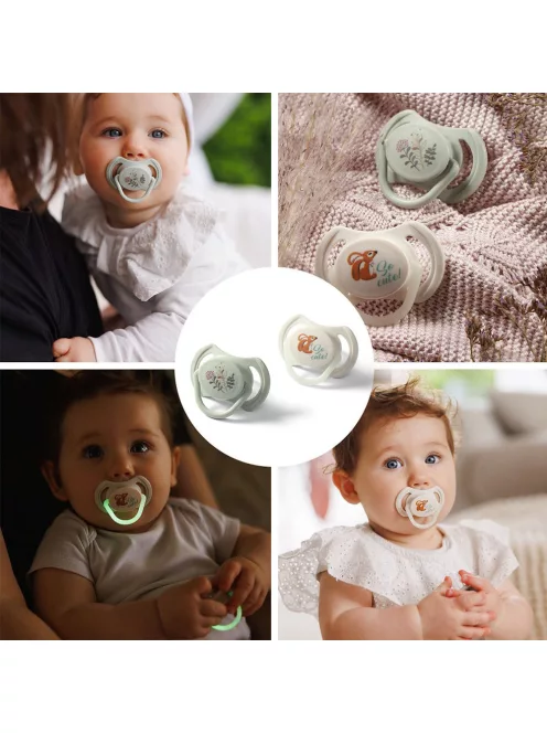 BabyOno Játszócumi szimmetrikus szilikon dupla So Cute 6-18 hó 1669/02