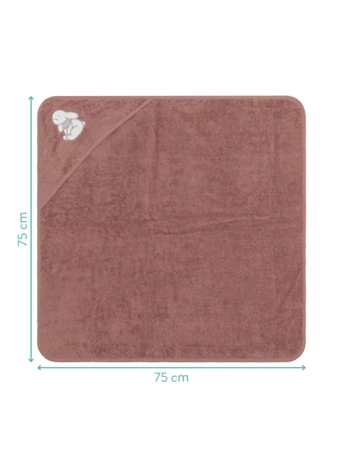 Fillikid Kapucnis törölköző 75x75 nyuszi 1032-52 - rózsaszín