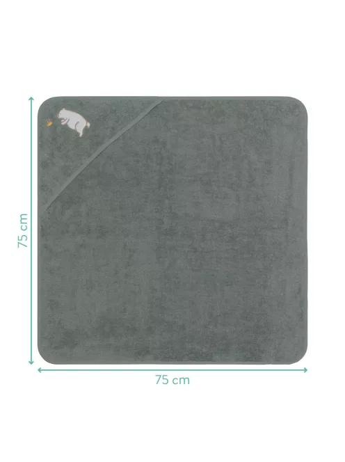 Fillikid Kapucnis törölköző 75x75 maci 1032-54 - zöld