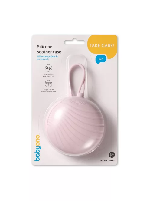 BabyOno Cumitartó tok 2 cuminak szilikon cipzárral - rózsaszín 1569/02