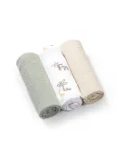 BabyOno Textilpelenka színes 3db gyűrt muszlin - zöld 828/04
