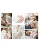 BabyOno Textilpelenka színes 3db gyűrt muszlin - puderrózsaszín 828/01