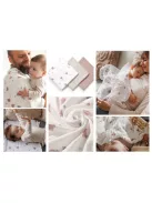 BabyOno Textilpelenka színes 3db gyűrt muszlin - szürke 828/03