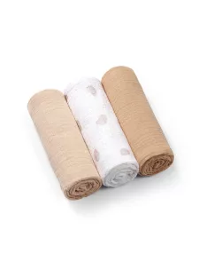   BabyOno Textilpelenka színes 3db gyűrt muszlin - bézs 828/02
