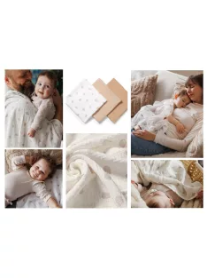   BabyOno Textilpelenka színes 3db gyűrt muszlin - bézs 828/02