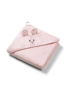   BabyOno Fürdőlepedő kapucnis bambusz 100x100cm egérfülekkel - púderrózsaszín 1553/04