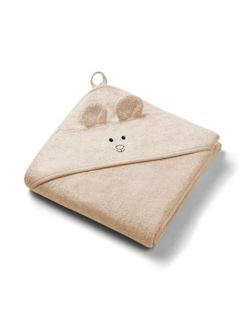 BabyOno Fürdőlepedő kapucnis bambusz 100x100cm egérfülekkel - sötét bézs 1553/06