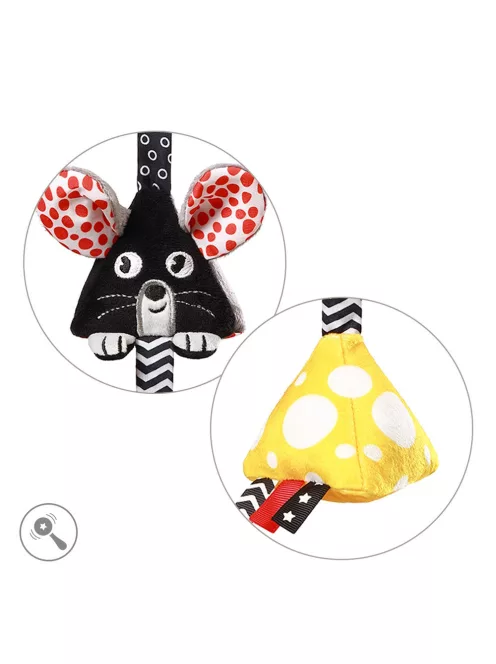 BabyOno Függő csörgő kontrasztos színekkel MOUSE 1676