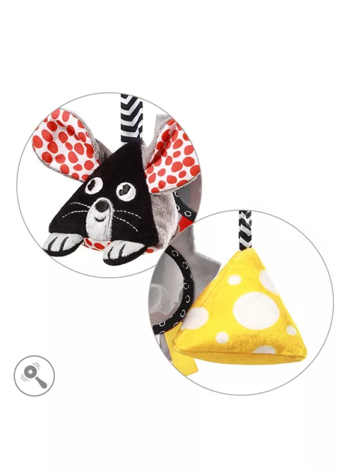 BabyOno Játék babakocsira kontrasztos színekben MOUSE 1678