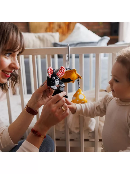 BabyOno Játék babakocsira kontrasztos színekben MOUSE 1678