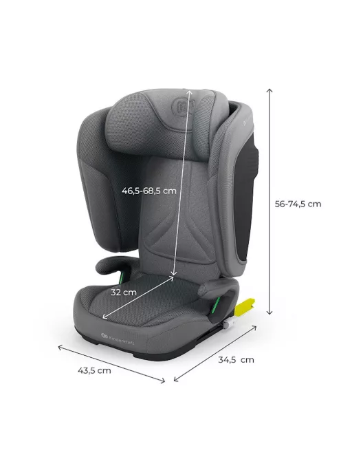 Kinderkraft gyerekülés Unity 2 i-Size Isofix 100-150cm szürke