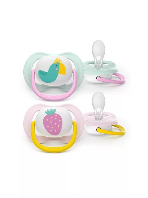 Philips AVENT Játszócumi Ultra Air 0-6hó lányos 2db - papagáj