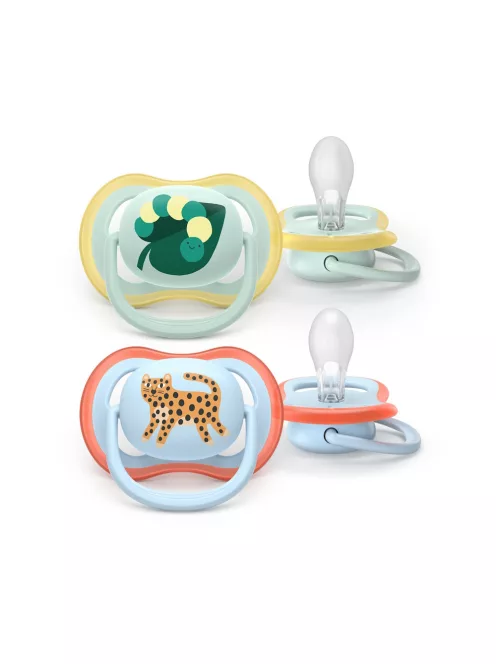 Philips AVENT Játszócumi Ultra Air 0-6hó fiús 2db - leopárd 