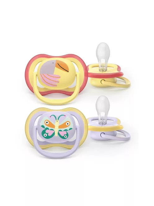 Philips AVENT Játszócumi Ultra Air 0-6hó lányos 2db - pillangó