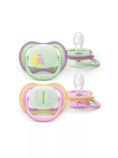 Philips AVENT játszócumi Ultra Air éjszakai pillangó 6-18hó lányos 2db