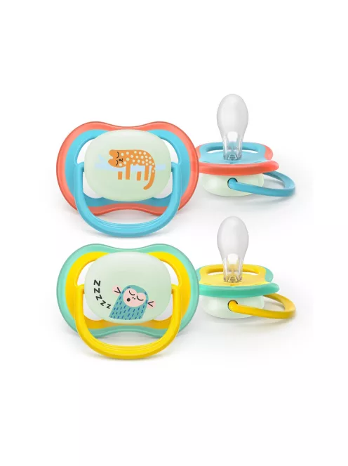Philips AVENT játszócumi Ultra Air éjszakai macska 18hó fiús 2db