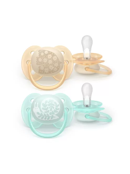 Philips AVENT Játszócumi Ultrasoft 0-6hó lányos 2db - mintás 