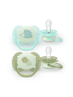   Philips AVENT Játszócumi Ultrasoft éjszakai 0-6hó fiús 2db - mintás
