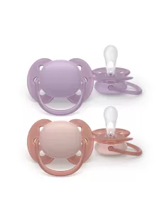   Philips AVENT Játszócumi Ultrasoft 6-18hó lányos 2db - neutral