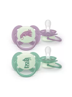   Philips AVENT Játszócumi Ultrasoft éjszakai 6-18hó lányos 2db - róka