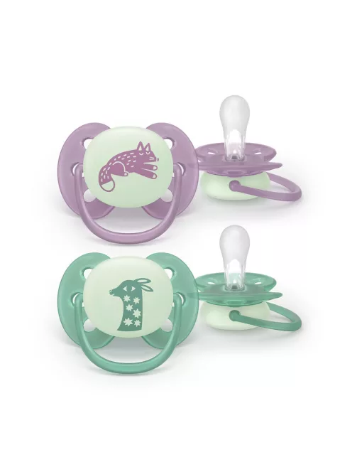 Philips AVENT Játszócumi Ultrasoft éjszakai 6-18hó lányos 2db - róka