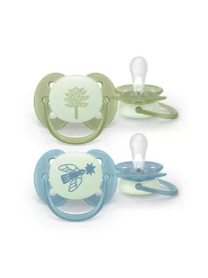   Philips AVENT Játszócumi Ultrasoft éjszakai 18hó fiús 2db - fenyőfa