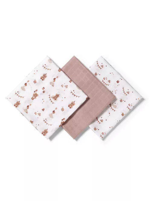BabyOno Textilpelenka színes 3db bambusz - barna 397/15