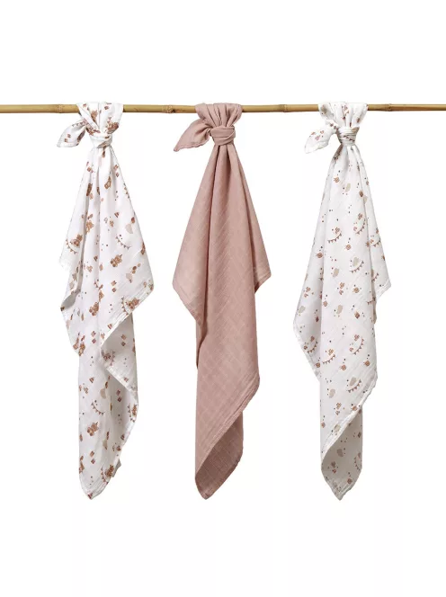 BabyOno Textilpelenka színes 3db bambusz - barna 397/15