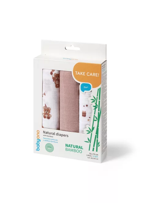 BabyOno Textilpelenka színes 3db bambusz - barna 397/15