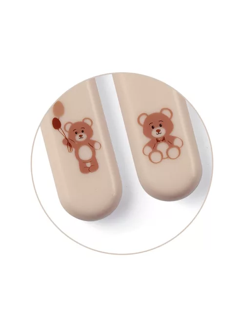 BabyOno Evőeszköz-készlet rozsdamentes acél - bézs maci 1065/03