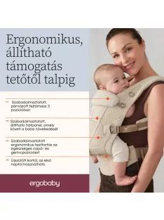   Ergobaby Adapt Soft Flex Mesh Hordozó: Pearl Grey / Gyöngy szürke