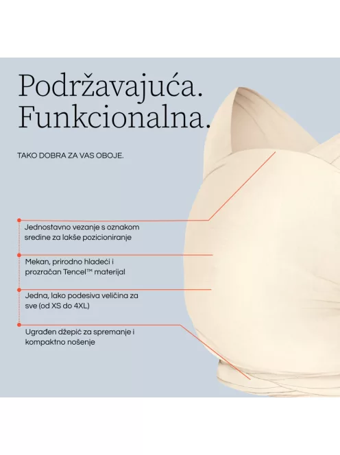 Ergobaby Aura Sustainable Knit Hordozókendő: Camel Harvest / Barna fehér mintával