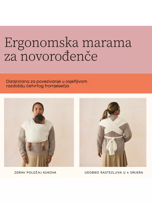 Ergobaby Aura Sustainable Knit Hordozókendő: Camel Harvest / Barna fehér mintával