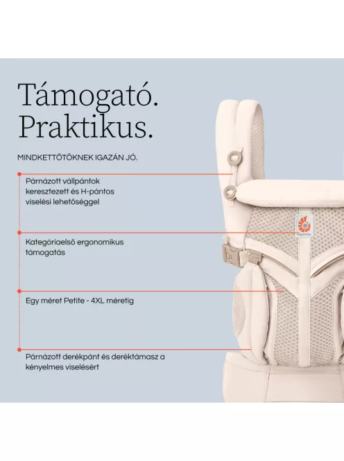 Ergobaby Omni 360 Cool Air Mesh Hordozó: - Pearl Grey / Gyöngy szürke