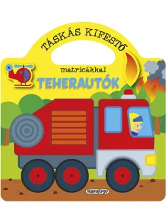 Táskás kifestő matricákkal - Teherautók
