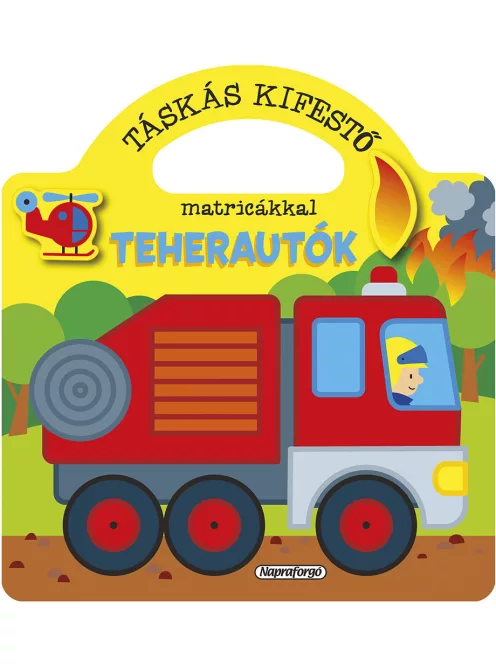 Táskás kifestő matricákkal - Teherautók