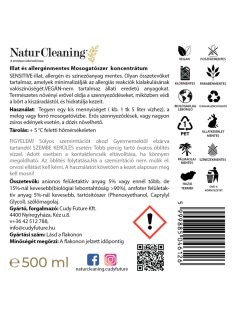   NaturCleaning Mosogatószer koncentrátum 500 ml pumpás - sensitive illat és allergénmentes