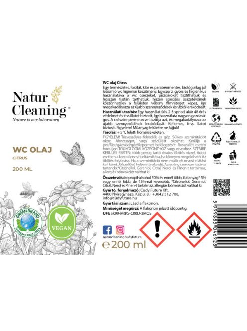 NaturCleaning WC olaj 1 liter - citrus 