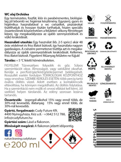 NaturCleaning WC olaj 200 ml - orchidea