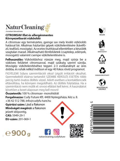 NaturCleaning citromsav 900 g
