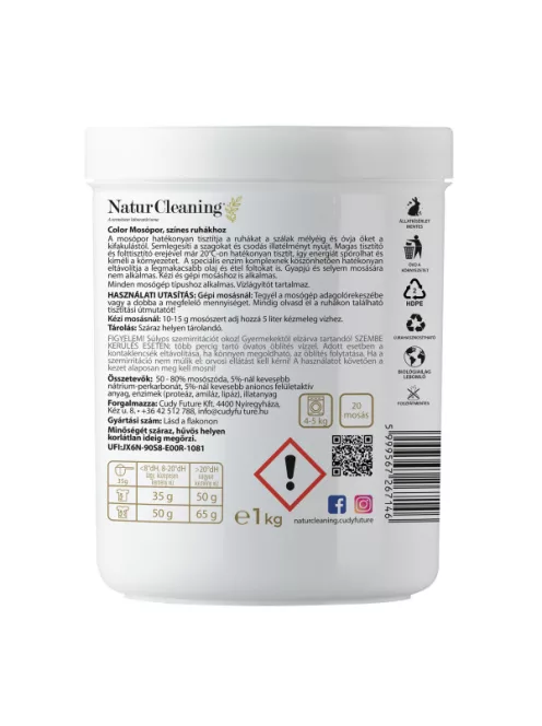 NaturCleaning mosópor 1 kg - color
