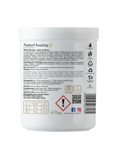 NaturCleaning mosópor 1 kg - white