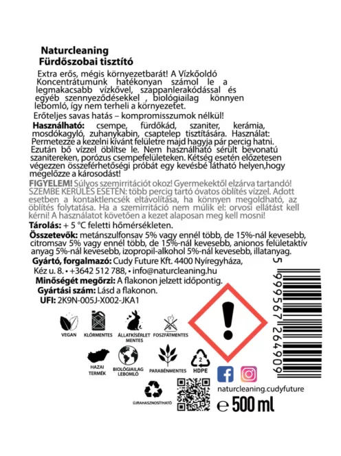 NaturCleaning Fürdőszobai tisztító 500 ml