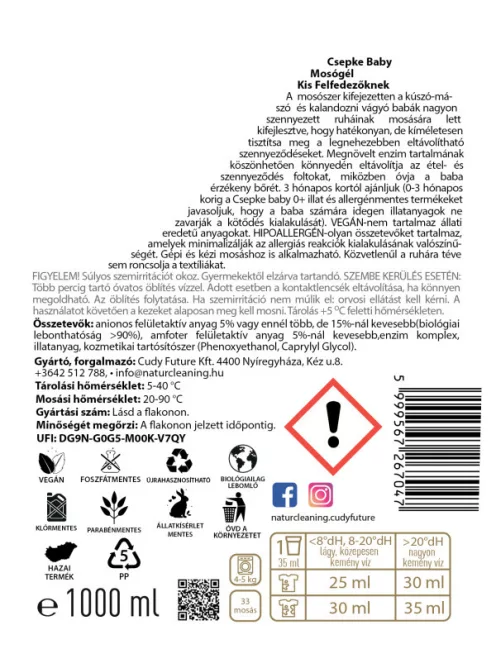 Csepke Baby mosógél Kis Felfedezőknek 3m+ - 4 liter