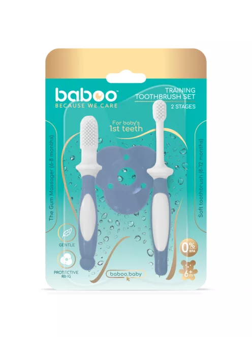 Baboo baba fogkefe szett 6 hónapos kortól - kék