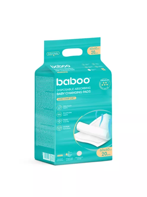 Baboo Eldobható Nedvszívó Pelenkázó Alátét AirComfort 60x60, 20 db
