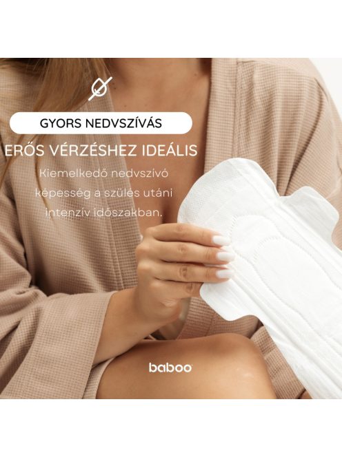 Baboo eldobható szülés utáni betét, 8 db, L, 425 mm