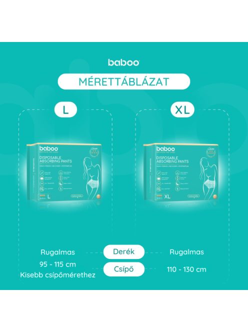 Baboo eldobható nedvszívó fehérnemű, L, 5 db